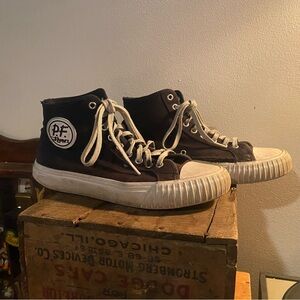 P.F. Flyers Men's Black and White High-Top Sneakers